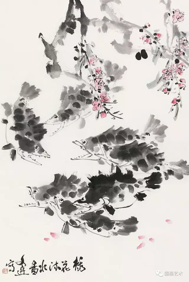 现当代名家画鳜鱼各是各的味儿汤文选桃花流水鳜鱼肥
