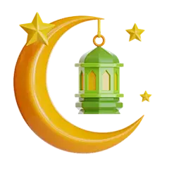 Crescent With Lantern 3D Icon