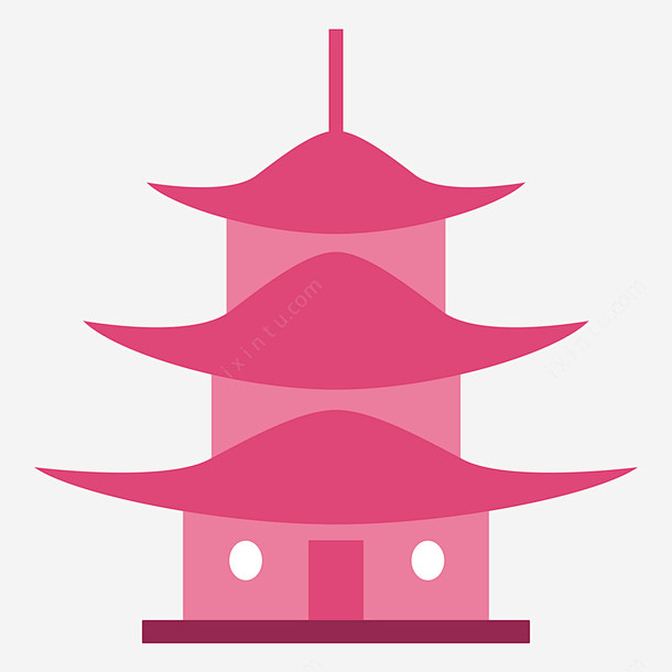 卡通中国寺庙建筑旅游景点免抠png免抠素材新图网