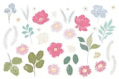 甜美时尚花卉  - 源文件下载【酷图网】甜美,时尚,花卉,矢量,图案,无缝,印花,数码,