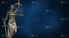 正义尺度符号-法律法律概念图像三维渲染