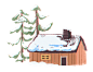 千库网_立冬冬天冬季雪景房子风景_元素编号13372357