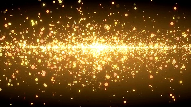 许多闪烁的漩涡粒子在太空中飞行，节日和节...