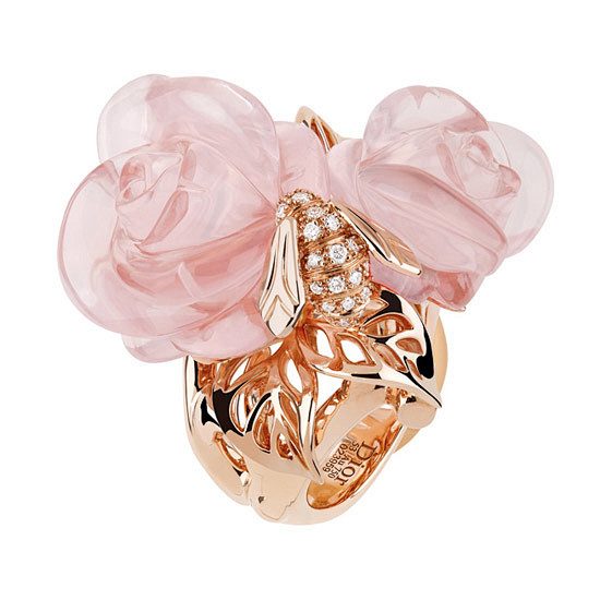 Dior 粉色玫瑰花朵戒指