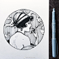 气氛浓厚的黑白装饰画手绘
.
人物插画艺术家
.
Maria Dimova ​​​​