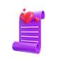 Love Letter 3D Illustration