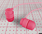 有线粉红色耳机样机素材