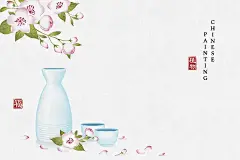 清新风手绘花卉植物插画