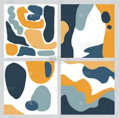 抽象背景与不规则形状设置在大地颜色调色板