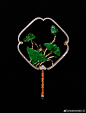 七宝画团扇，灿烂明月光：狮记古典珠宝中国扇胸针系列欣赏