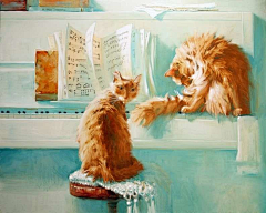 TalkBud采集到猫&油画