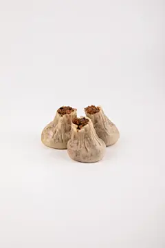 白底烧麦包点面点早餐美食摄影图