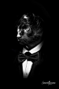 fantasmagorik nicolas obery dark Smart black animals fantastic strange curious monkey tiger dog lion bird photoshop