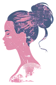 芭比娃娃头部轮廓女性轮廓轮廓发髻平静的表情平静的心情—闭着眼睛轮廓的平静女人