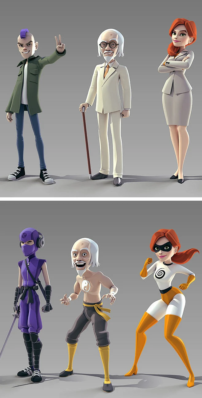 3d cartoon-花瓣网