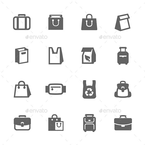包图标,图标对象Bags Icons - Objects Icons袋、业务、购买、收藏、概念、概念,消费主义,设备、垃圾,处理,图标,图片 ...