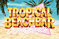 80s beach chrome logo miami psd Retro summer Summer vibe text effect