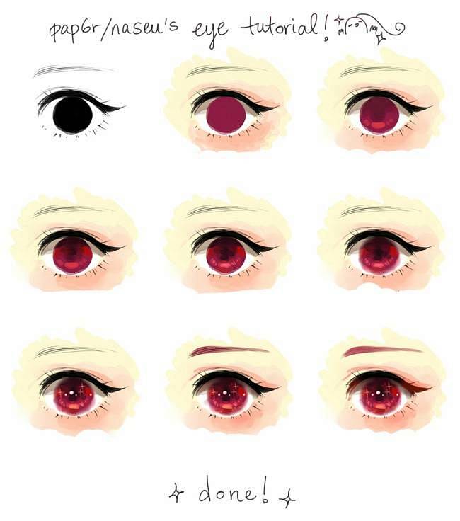 各大画手的日系眼睛的画法收藏转需吧