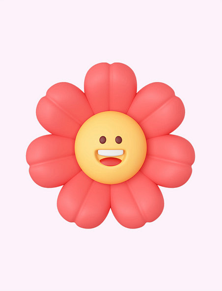 C4D3D立体红色花朵