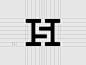 HS  grid logo identity initials simplicity simple monogram minimal logo s h grid branding