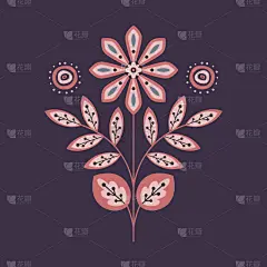 矢量,请柬,贺卡,暗色,浪漫,简单,人种,现代,花,构图