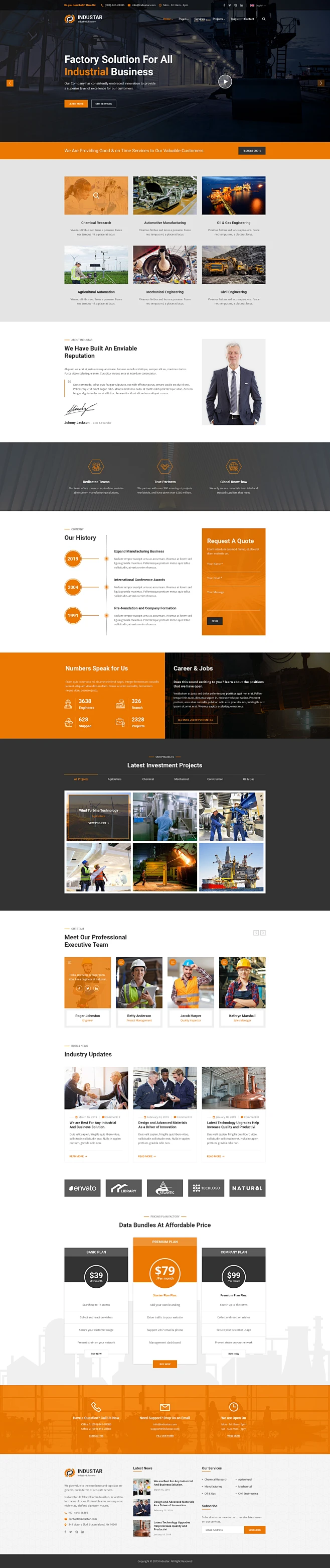 Industar industry factory psd template 