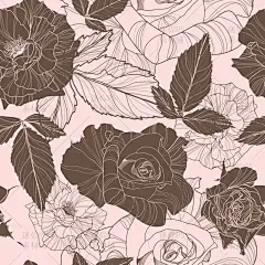 [编号233]love米粉色玫瑰花镂空线条花朵轮廓矢量AI卡片设计素材-淘宝网