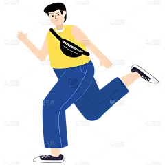 扁平-矢量人物插画-男生2