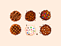 Fresh Cookies desert crumbs vanilla chocolate chip chocolate vector cookies illustration
