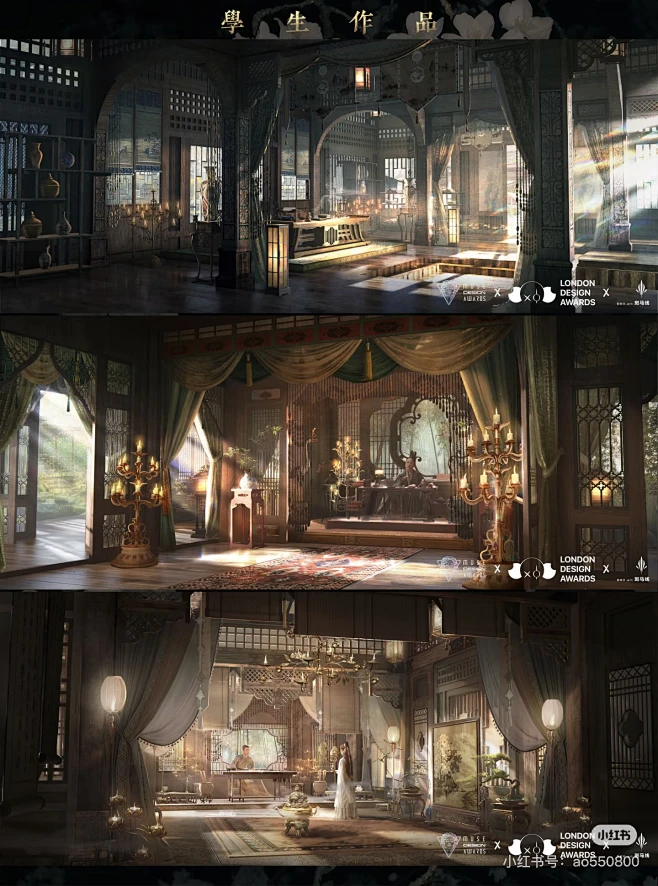 古装室内场景厅堂605-花瓣网