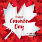 红叶上的加拿大日快乐图片素材