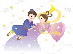 七夕之夜，织女星和牛郎星在银河相遇。