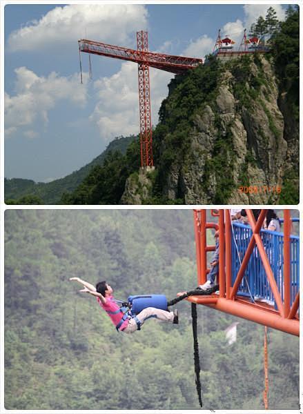 福州永泰全国最高的蹦极在福州永泰县的大樟溪畔的蹦极总高度为78米