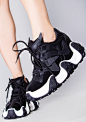 CARAMBOLA 02 Split Second BLACK Platform Sneakers