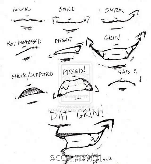 绘画参考嘴巴画法参考系统学习