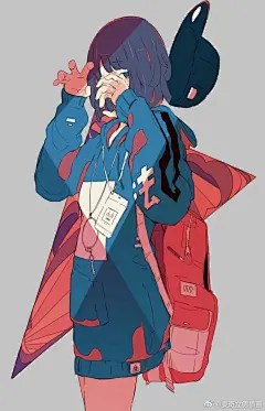 曼奇商业插画培训分享：
来自日本的插画师daisukerichard，人物插画背对着的少女，柔软纤细的少女，给人感觉像猫咪一个慵懒的少女，用色温柔，让daisukerichard的画风别具一格。

#插画# #人物插画# #插画分享# ​​​​
