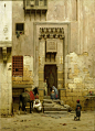 Binnenplaats van een huis te Caïro - Willem de Famars Testas 1868