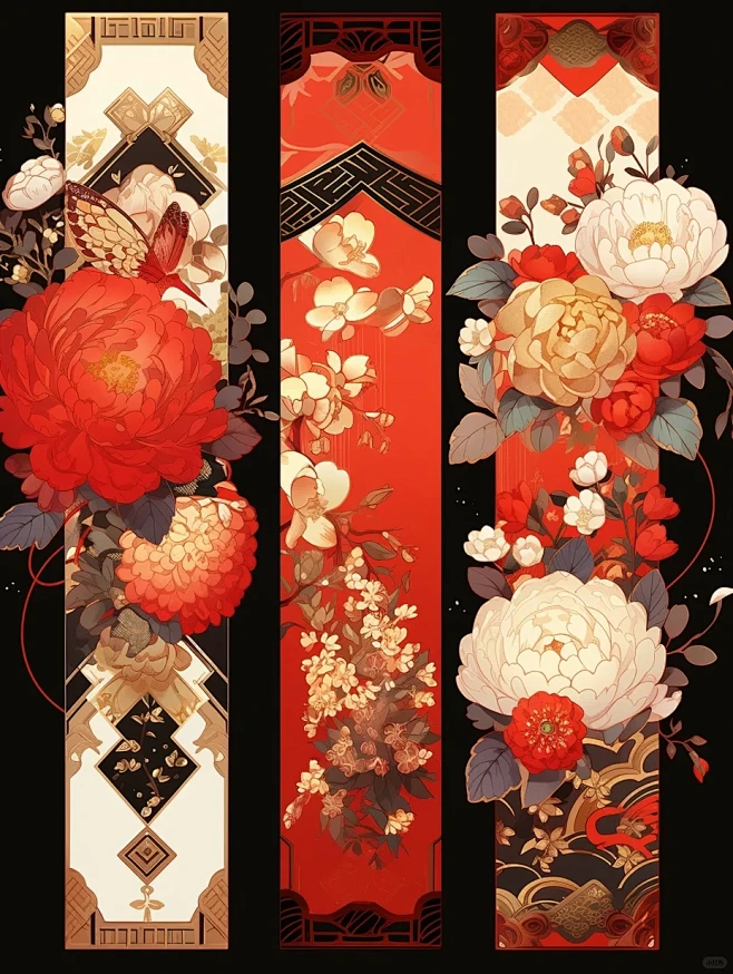 Ai中式花纹｜国风花卉系列｜Midjourney花卉 - 小红书-花瓣网