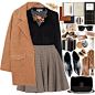A fashion look from December 2015 featuring long sleeve blouse, beige wool coat and brown mini skirt. Browse and shop related looks.