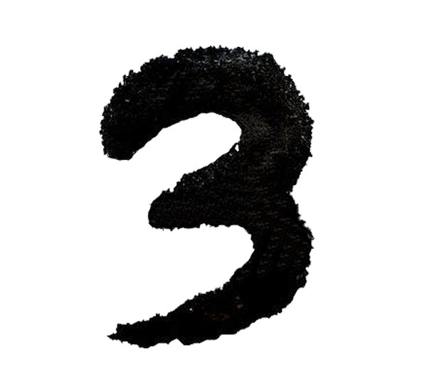 艺术字创意毛笔数字墨笔数字png免抠阿拉伯数字3
