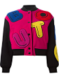 BOUTIQUE MOSCHINO 皮革贴饰飞行员夹克