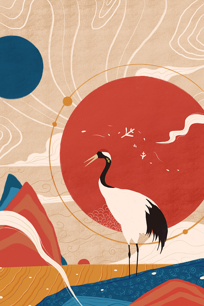 中国古代神话传说嫦娥奔月女娲补天传统手绘插画psd海报设计素材源