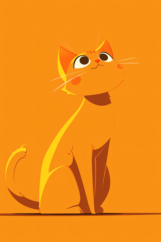 扁平化插图可爱猫咪