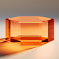 Cube crystal table, orange series, commercial photography, high detail, high quality, 8k, bauhaus style, minimalism 