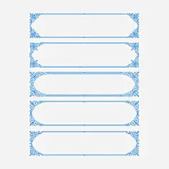 蓝色长方形花边框框高清素材 png 页面网页 平面电商 创意素材 png素材