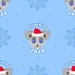 2020,灰色,四方连续纹样,新年前夕,鼠,可爱的,红色,愉悦,文字,设计