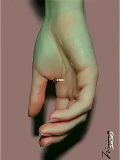 手部细节刻画完毕 : sai ps wacom影拓#寻找小红书绘画大神
