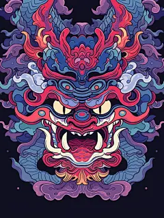 新年中国龙元素素材图片