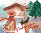 圣诞快乐-吴小飞_圣诞,涂鸦,手绘,鹿_涂鸦王国插画