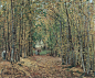 印象派画家卡米耶·毕沙罗油画风景作品《马尔利树林》
